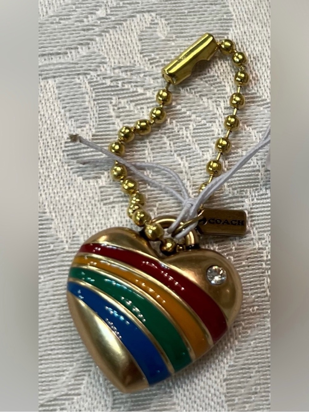 COACH Gold-tone Rainbow Heart Key Charm - Picture 4 of 4